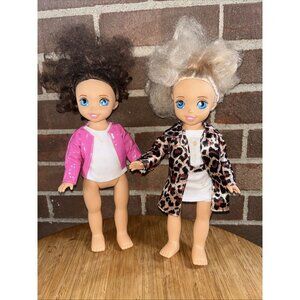 Lot Of 2 Lovely Patsy Dolls Little Girl Play Toys 11” Blonde & Brunette Clothes